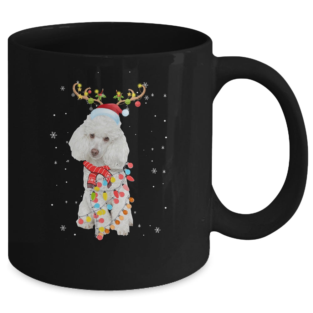 Funny Poodle Christmas Tree Santa Reindeer Pajamas Mug | siriusteestore