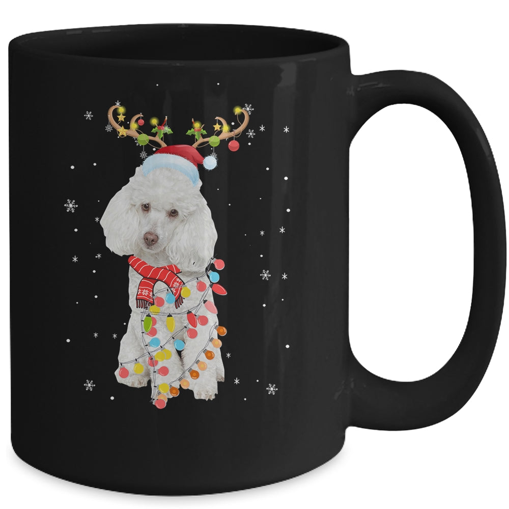 Funny Poodle Christmas Tree Santa Reindeer Pajamas Mug | siriusteestore