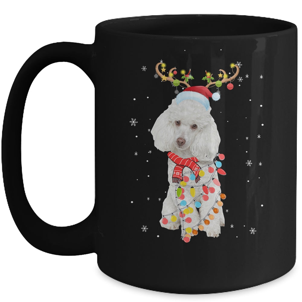 Funny Poodle Christmas Tree Santa Reindeer Pajamas Mug | siriusteestore