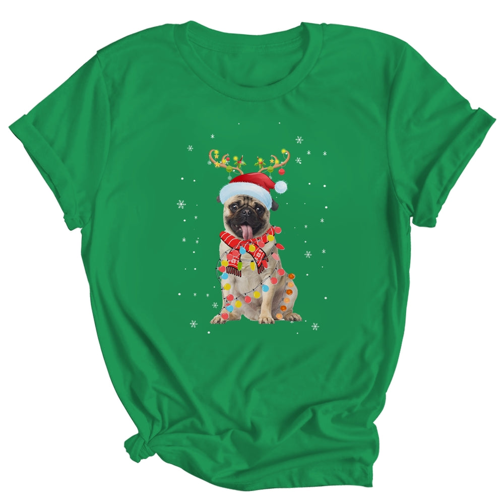 Funny Pug Christmas Tree Santa Reindeer Pajamas Shirt & Sweatshirt | siriusteestore