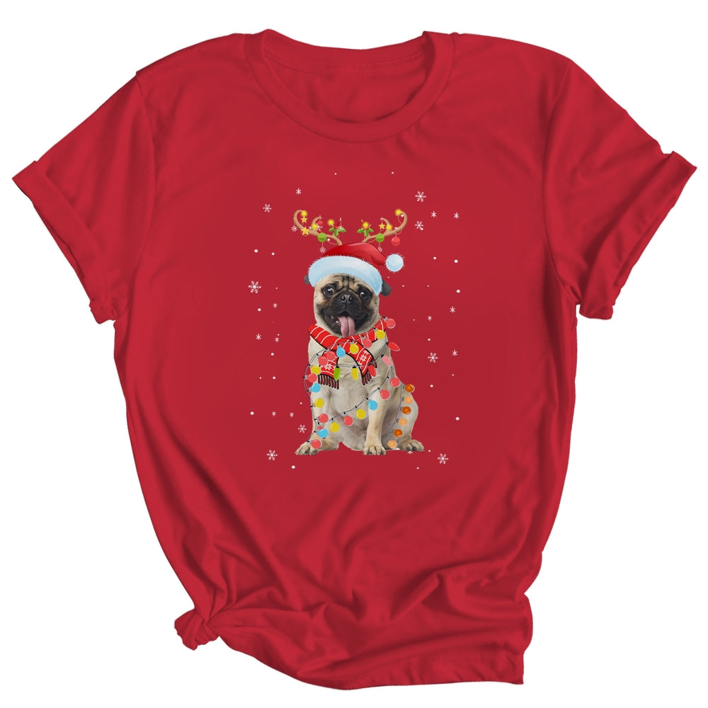 Funny Pug Christmas Tree Santa Reindeer Pajamas Shirt & Sweatshirt | siriusteestore