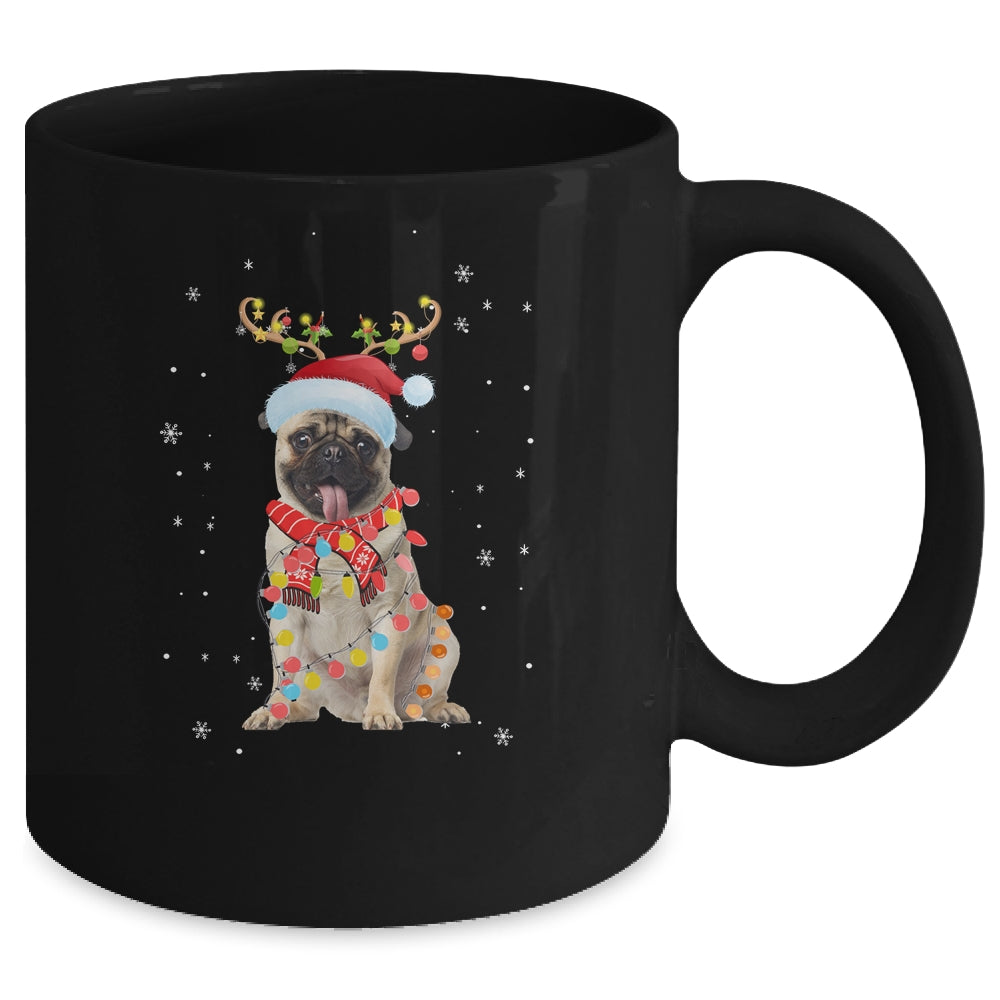 Funny Pug Christmas Tree Santa Reindeer Pajamas Mug | siriusteestore