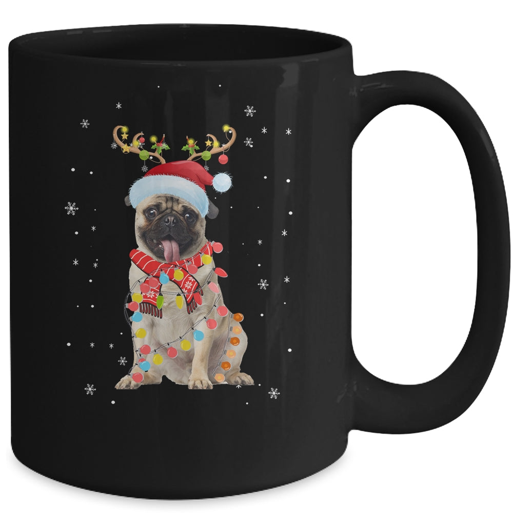 Funny Pug Christmas Tree Santa Reindeer Pajamas Mug | siriusteestore