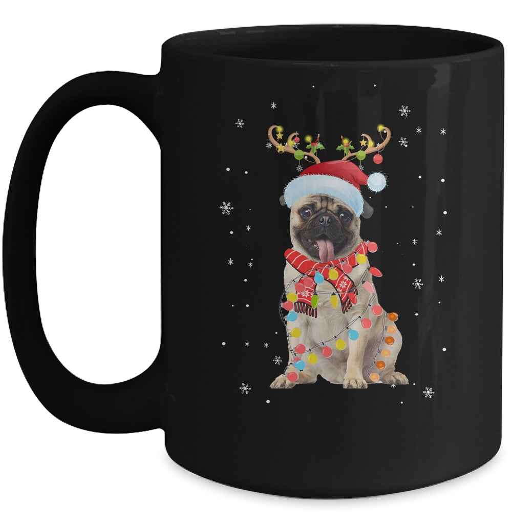 Funny Pug Christmas Tree Santa Reindeer Pajamas Mug | siriusteestore