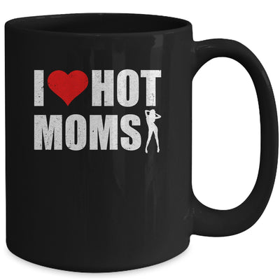 Funny Red Heart I Love Hot Moms Mug | siriusteestore