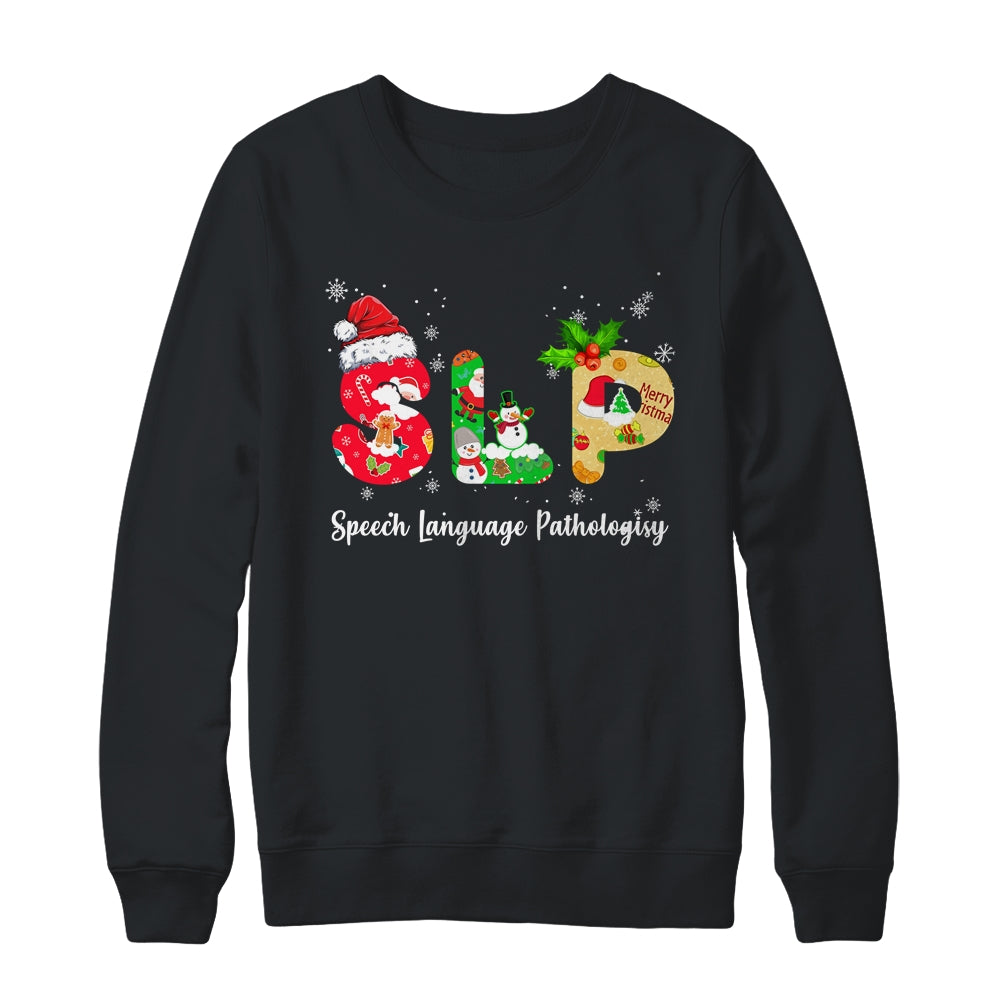 Funny SLP Speech Language Pathologist Santa Christmas Xmas Shirt & Sweatshirt | siriusteestore