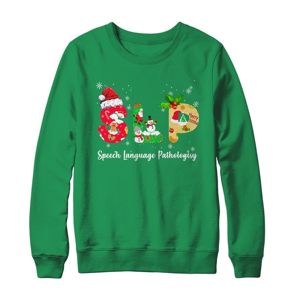 Funny SLP Speech Language Pathologist Santa Christmas Xmas Shirt & Sweatshirt | siriusteestore