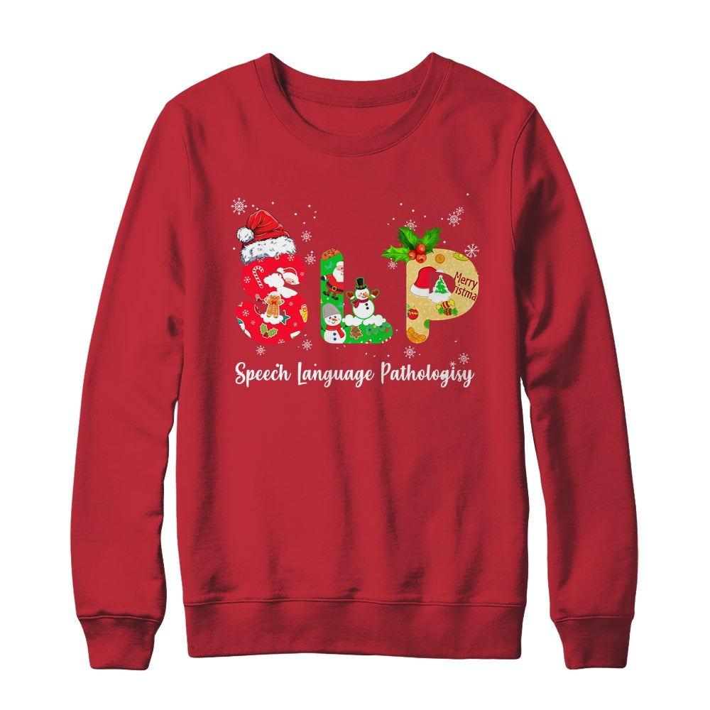Funny SLP Speech Language Pathologist Santa Christmas Xmas Shirt & Sweatshirt | siriusteestore