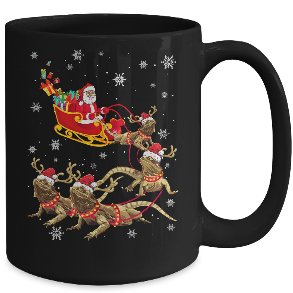 Funny Santa Riding Bearded Dragon Christmas For Reptile Love Mug | siriusteestore