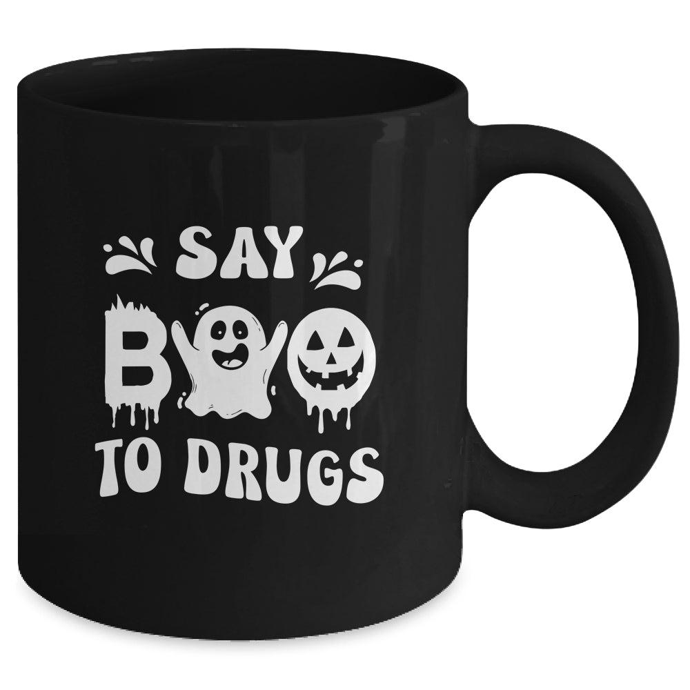 Funny Say Boo To Drugs Halloween Red Ribbon Week Awareness Mug | siriusteestore