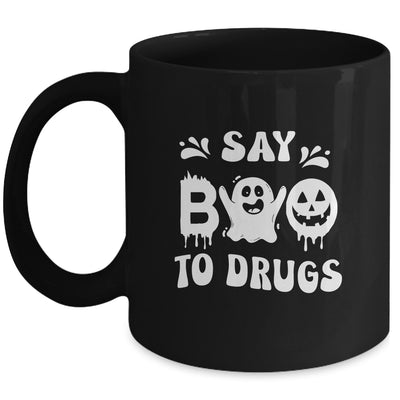 Funny Say Boo To Drugs Halloween Red Ribbon Week Awareness Mug | siriusteestore