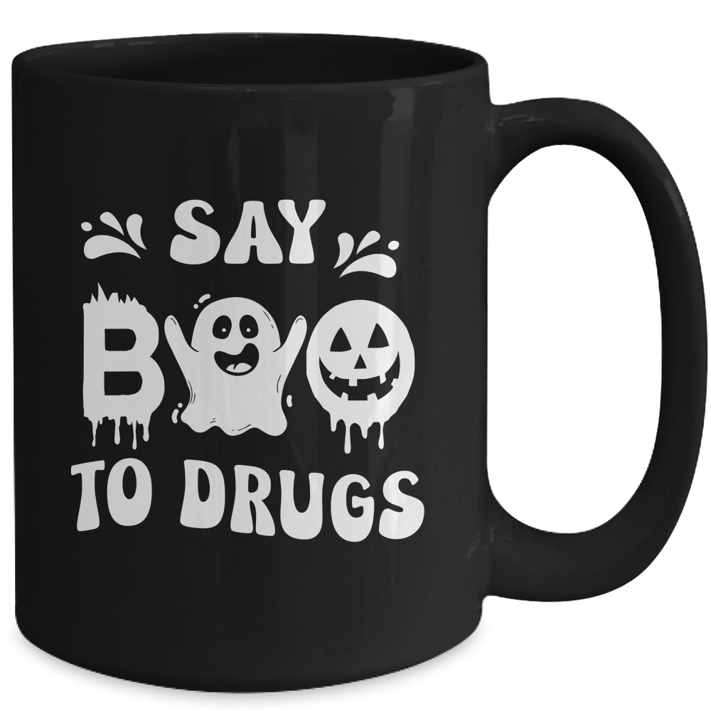 Funny Say Boo To Drugs Halloween Red Ribbon Week Awareness Mug | siriusteestore
