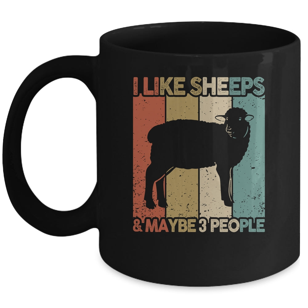 Funny Sheep Design For Kids Men Women Animal Sheep Vintage Mug | siriusteestore