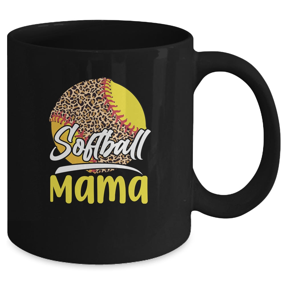 Funny Softball Mom Leopard Mothers Day Mug | siriusteestore