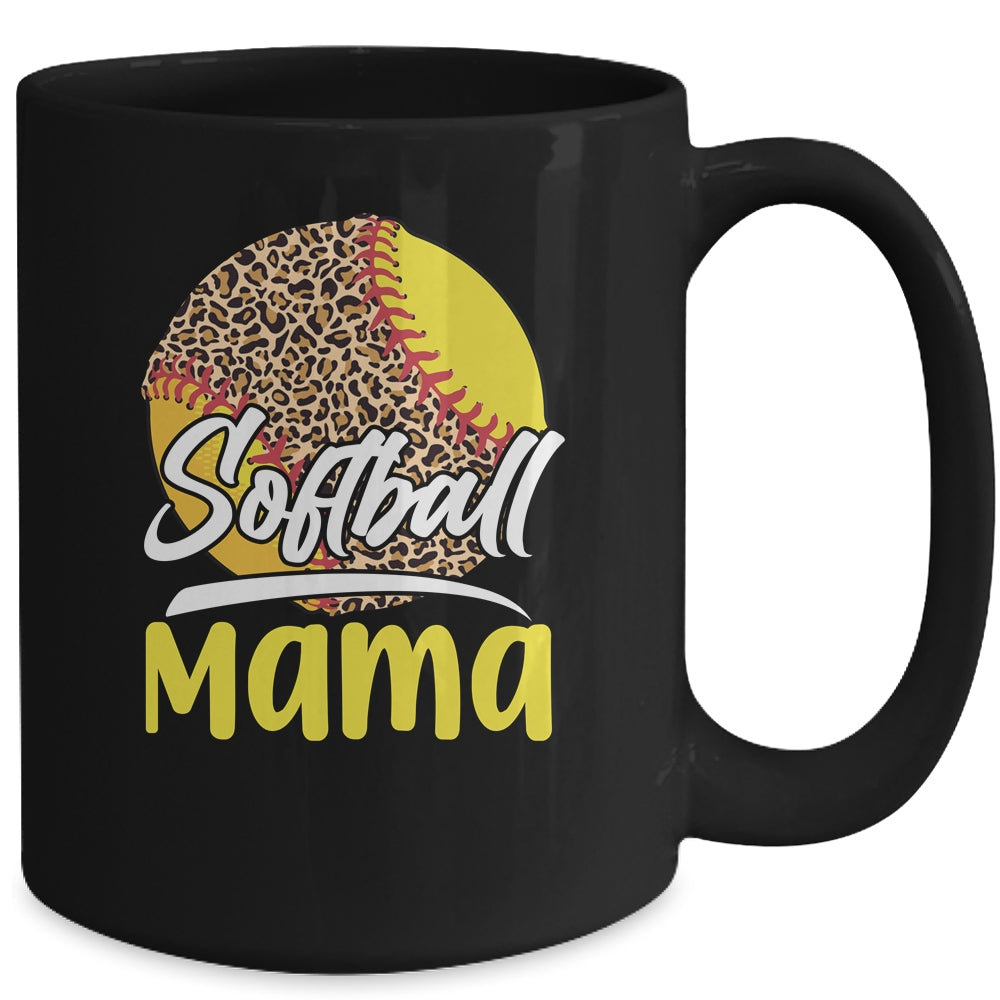 Funny Softball Mom Leopard Mothers Day Mug | siriusteestore