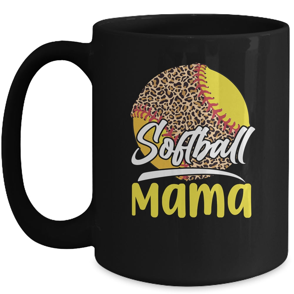 Funny Softball Mom Leopard Mothers Day Mug | siriusteestore