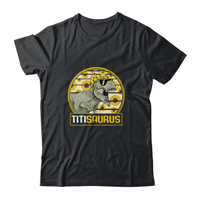 Funny Titi Saurus Sunflower Dinosaur Aunt T Rex Shirt & Tank Top | siriusteestore