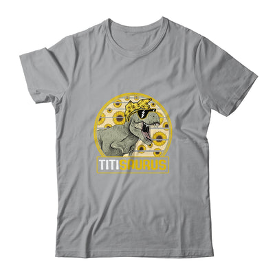 Funny Titi Saurus Sunflower Dinosaur Aunt T Rex Shirt & Tank Top | siriusteestore