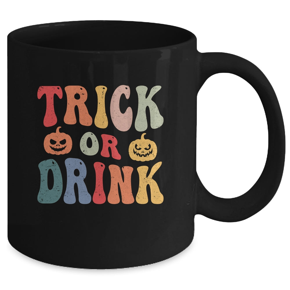 Funny Trick Or Drink Lover Halloween Drink Retro Groovy Mug | siriusteestore