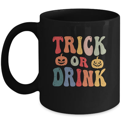 Funny Trick Or Drink Lover Halloween Drink Retro Groovy Mug | siriusteestore