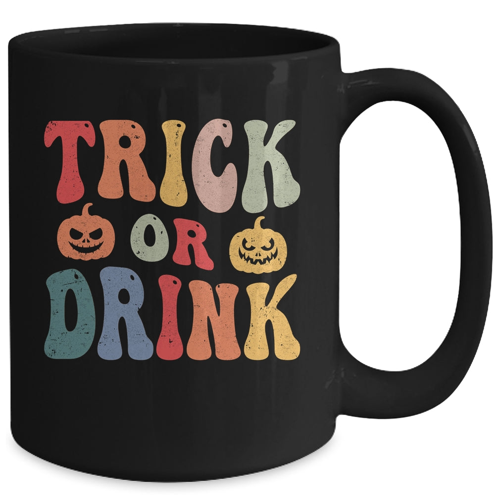 Funny Trick Or Drink Lover Halloween Drink Retro Groovy Mug | siriusteestore