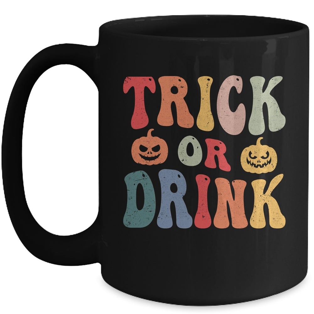 Funny Trick Or Drink Lover Halloween Drink Retro Groovy Mug | siriusteestore