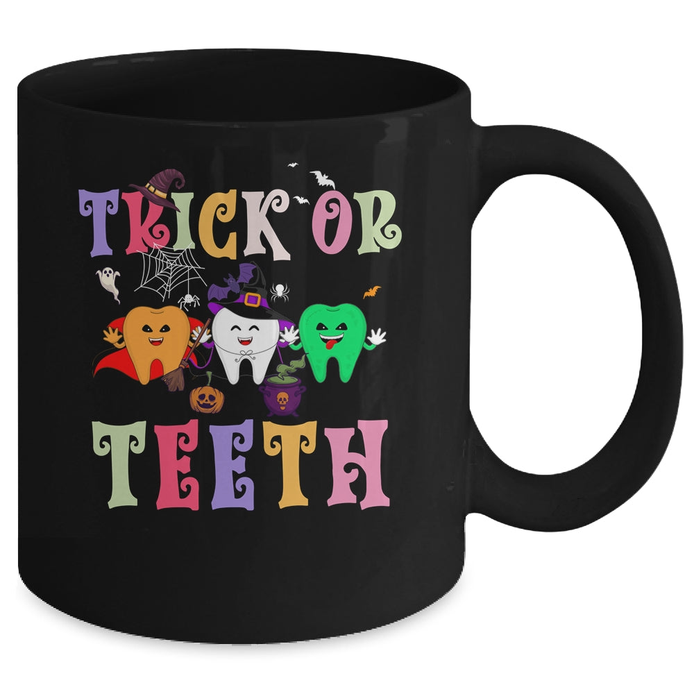 Funny Trick Or Teeth Dental Halloween Dentist Mug | siriusteestore