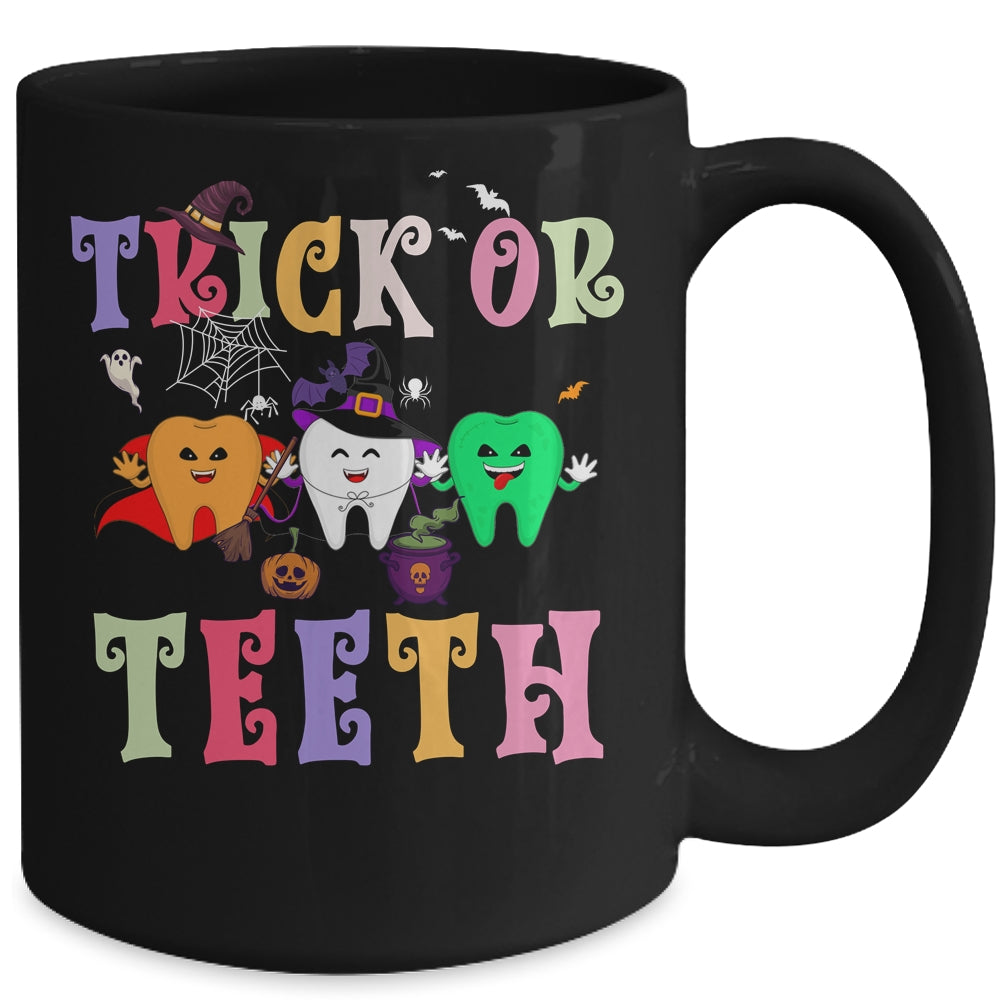 Funny Trick Or Teeth Dental Halloween Dentist Mug | siriusteestore