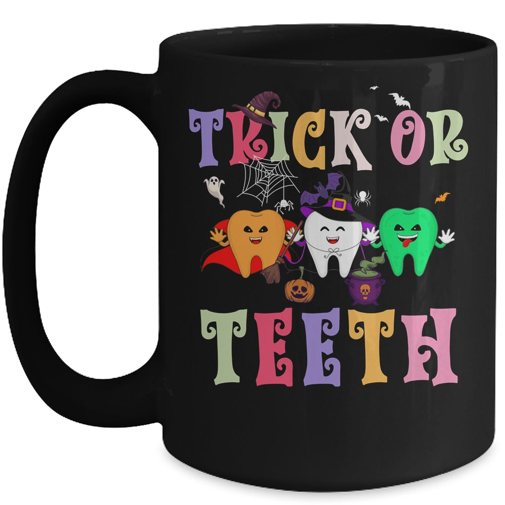 Funny Trick Or Teeth Dental Halloween Dentist Mug | siriusteestore