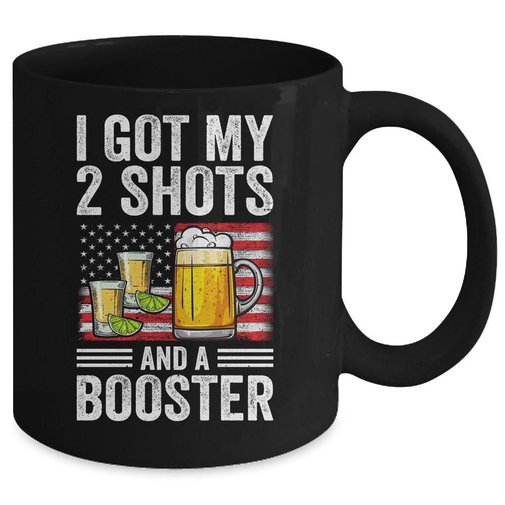Funny Vaccination I Got My Two Shots And A Booster Flag Mug | siriusteestore