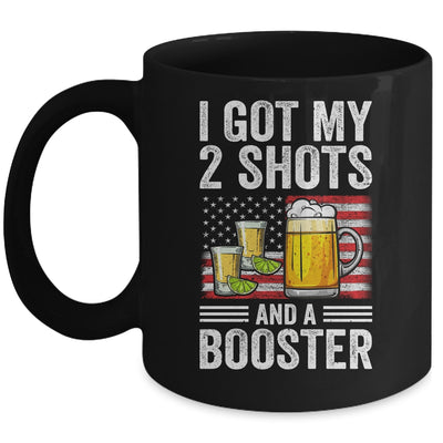 Funny Vaccination I Got My Two Shots And A Booster Flag Mug | siriusteestore