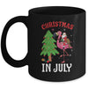 Funny Xmas Santa Flamingo Christmas In July Mug | siriusteestore
