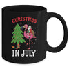 Funny Xmas Santa Flamingo Christmas In July Mug | siriusteestore