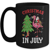 Funny Xmas Santa Flamingo Christmas In July Mug | siriusteestore