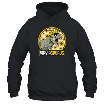 Funny Yiayia Saurus Sunflower Dinosaur Grandma T Rex Shirt & Tank Top | siriusteestore