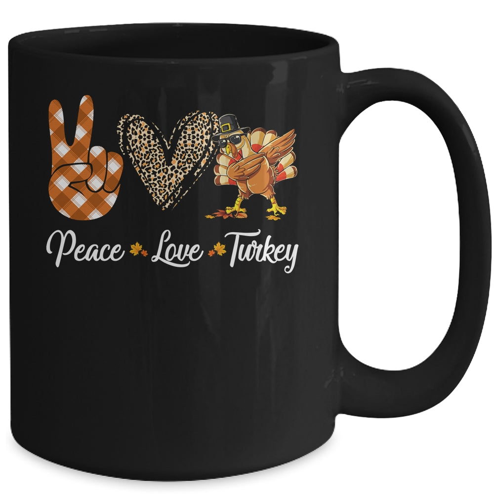 Funny thanksgiving turkey women Peace Love Turkey Mug | siriusteestore