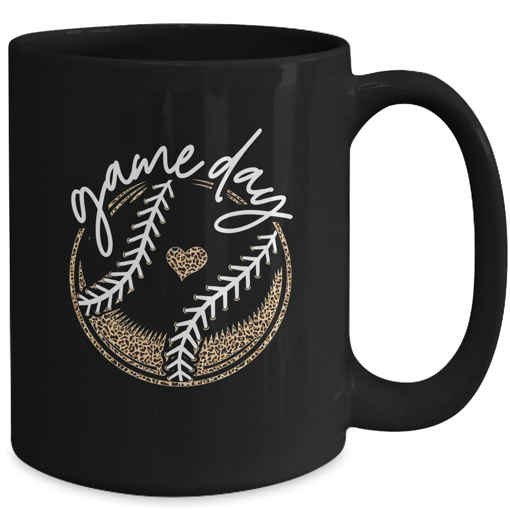 Game Day Baseball Life Softball Life Mom Leopard Mug | siriusteestore
