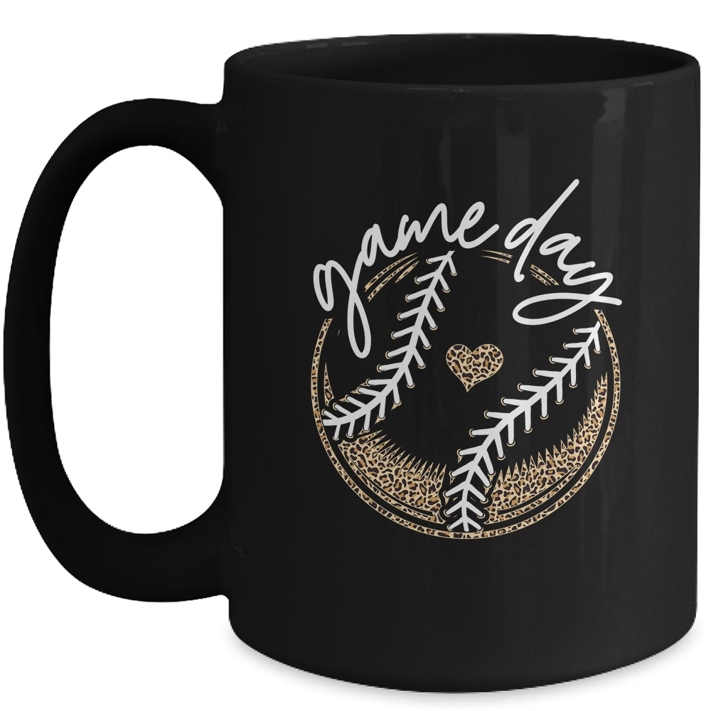 Game Day Baseball Life Softball Life Mom Leopard Mug | siriusteestore