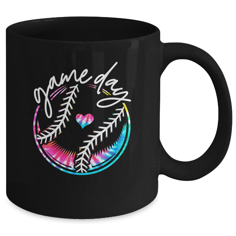 Game Day Baseball Life Softball Life Mom Tie Dye Mug | siriusteestore