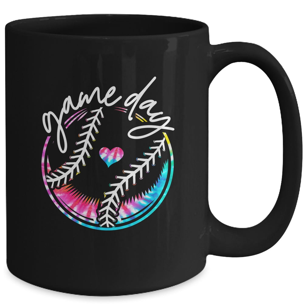 Game Day Baseball Life Softball Life Mom Tie Dye Mug | siriusteestore