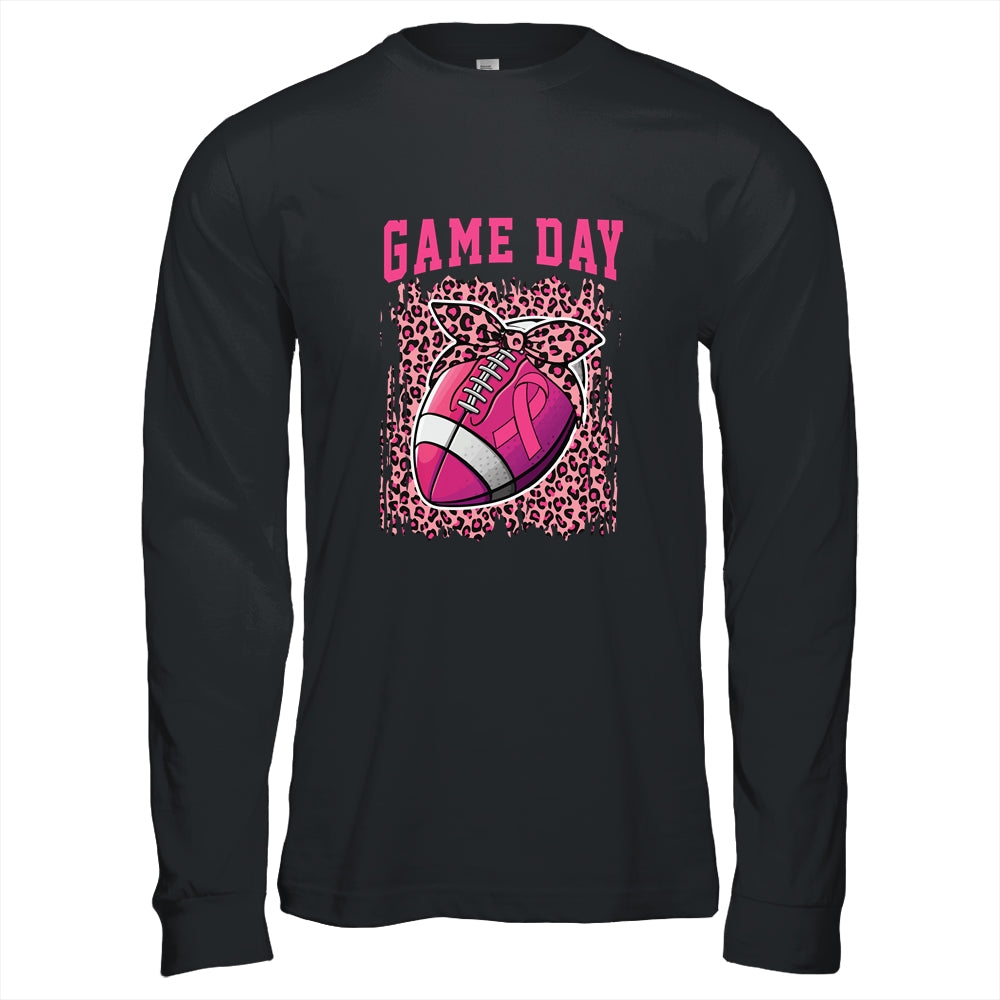 Game Day Breast Cancer Awareness Pink Football Mom Shirt & Hoodie | siriusteestore