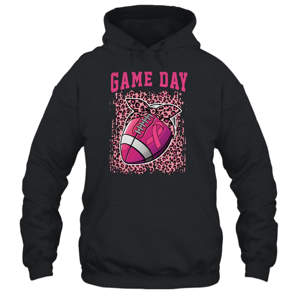 Game Day Breast Cancer Awareness Pink Football Mom Shirt & Hoodie | siriusteestore