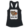 Game Day Leopard Heart Football Lovers Mom Bleached Shirt & Tank Top | siriusteestore