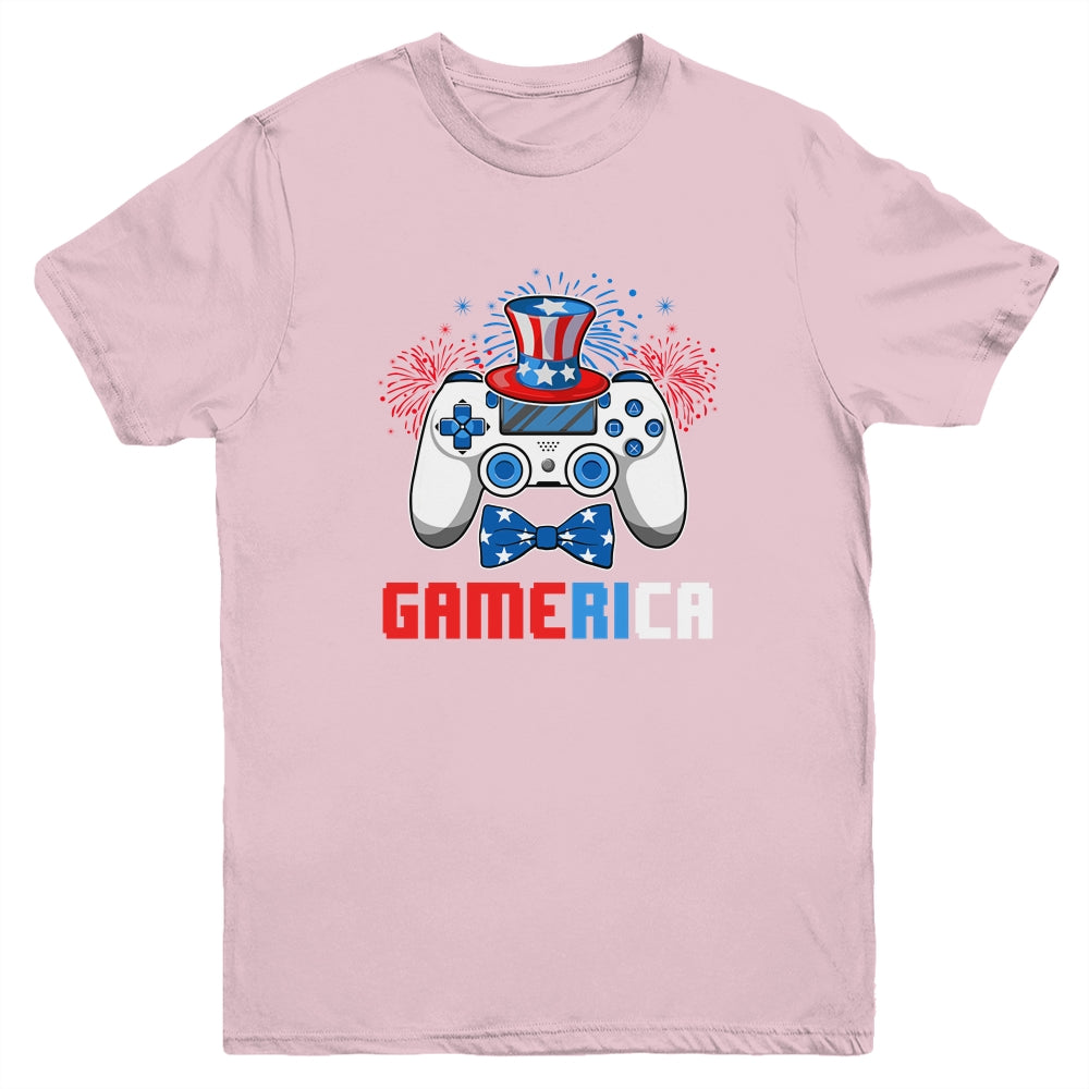 Gamerica 4th of July Video Game American Flag Boys Youth Shirt | siriusteestore
