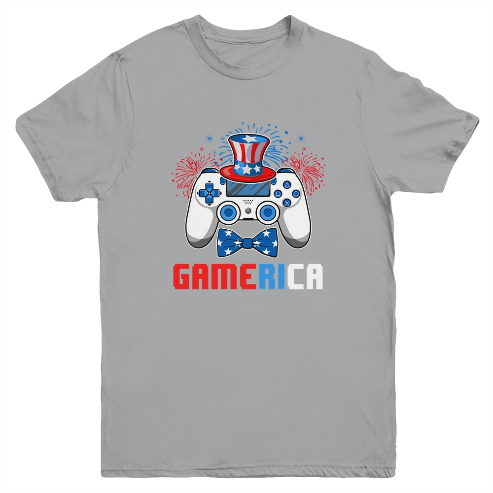 Gamerica 4th of July Video Game American Flag Boys Youth Shirt | siriusteestore