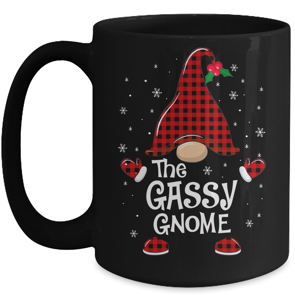 Gassy Gnome Buffalo Plaid Matching Christmas Pajama Gift Mug | siriusteestore
