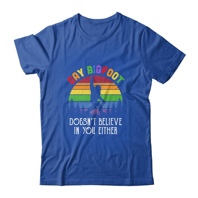 Gay Bigfoot Rainbow Sasquatch Retro Vintage Shirt & Tank Top | Siriustee.com