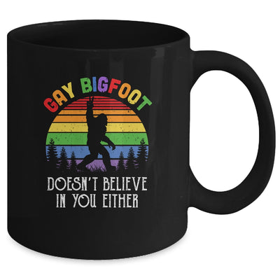 Gay Bigfoot Rainbow Sasquatch Retro Vintage Mug | siriusteestore