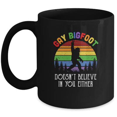 Gay Bigfoot Rainbow Sasquatch Retro Vintage Mug | siriusteestore