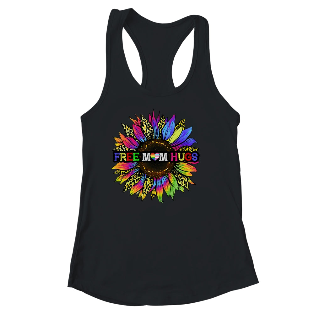 Gay Pride Free Mom Hugs Sunflower Leopard Rainbow LGBT Shirt & Tank Top | siriusteestore
